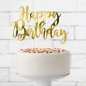 Preview: Cake Topper - Happy Birthday - Gold